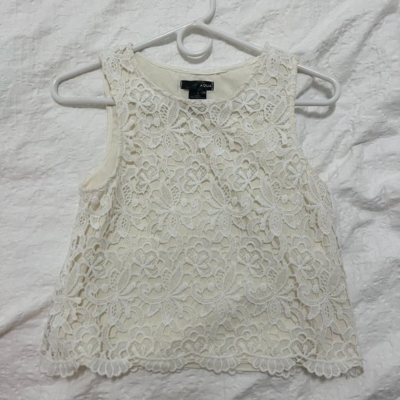 AQUA - white lace tank top - S - Picture 1 of 2